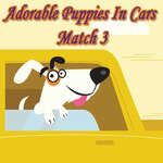 Schattige puppy's in auto's matchen 3 spel