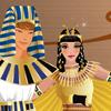 Oude Egyptische koningin en koning spel