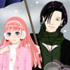 Anime invierno pareja de vestir juego