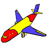 Colorear avión colorido grande juego