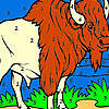 Gran bisonte en el colorante de la granja juego
