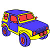 Colorear jeep de selva grandes juego