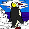 Negru pinguin colorat joc