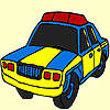 Blue police car coloring game