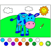 Синя крава книжка за оцветяване игра