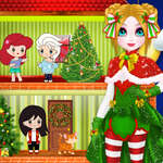 Коледна куклена принцеса къща игра