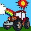 Coloriage de tracteur coloré jeu