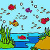 Peces de mar colorido para colorear juego