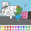 Juegos de color - dinosaurios garaje de coche