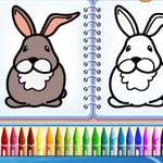 Libro para colorear con conejo juego