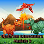 Dinosaures colorés Match 3 jeu
