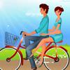 Bicicleta linda pareja juego