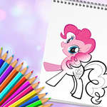 Lindo Pony para colorear Libro juego
