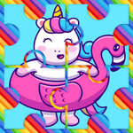 Simpatici puzzle di unicorno arcobaleno gioco