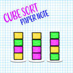 Бележка за хартия за сортиране на куб игра