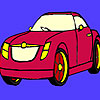 Dark red car coloring game