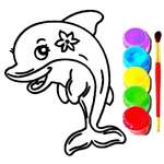 Книга за оцветяване на делфините игра