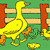 Duckie in the farm coloring game