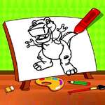 Dinosaure de coloriage facile d’enfants jeu