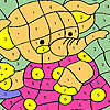 Elephant in pink dress coloring game