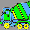 Fast concrete truck coloring game