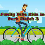 Семеен велосипед езда в парк мач 3 игра