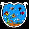 Fishes in the big aquarium coloring game