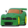 Flash zöld autó színező játék