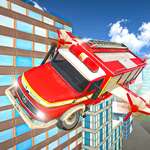Vliegende brandweerwagen rijden Sim spel