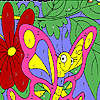 Funny pink butterfly coloring game