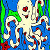 Funny octopus in the sea coloring game