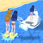 Lány szörfös 3D játék