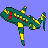 Para colorear de avión vuelo verde juego