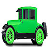 Colorear coche verde histórico juego
