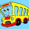 Gyerekek színező busz játék