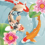 Koi Fish Pond - Idle Merge Game spel
