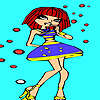Little girl bubble dress coloring game