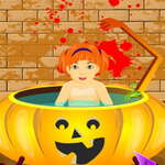 Pequeño bebé Baño de Halloween juego