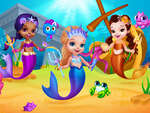Malé morské panny zdobia hra