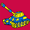 Modern military tank car coloring game