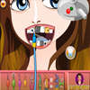 Moderne Mädchen beim Zahnarzt Spiel