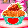 Orange glasiert Erdbeer-Cupcakes Spiel