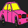 Pink city taxi coloring game