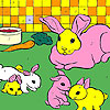 Conejos en el colorante de cocina juego