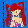 Chica de pelo rojo en color de marco juego