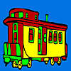 Rote moderne Lokomotive Färbung Spiel