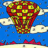 Red flying balloon coloring game