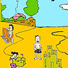 Sand castles on the beach coloring game