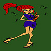 Saxophonist Mädchen Färbung Spiel