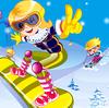 Chica con estilo de esquí juego